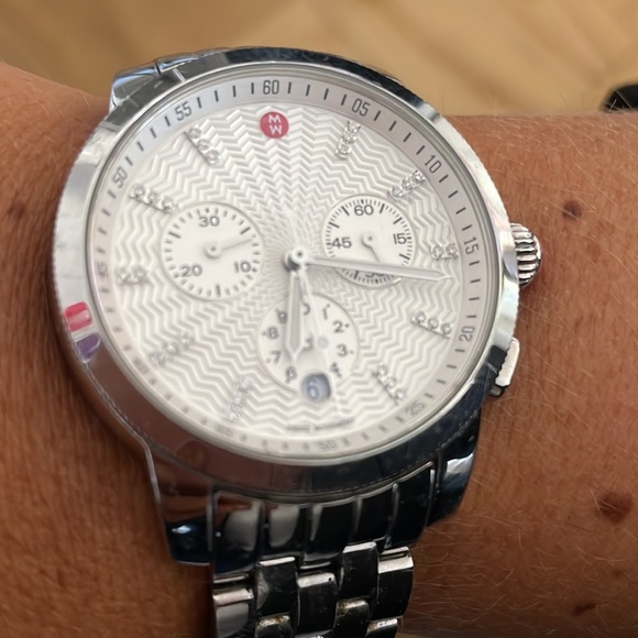 Michele Silver Diamond Watch - Picture 3 of 4